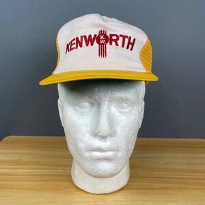 Kenworth Trucker Hat Men S/M Yellow White Snapback Cap Adjustable Casual Outdoor